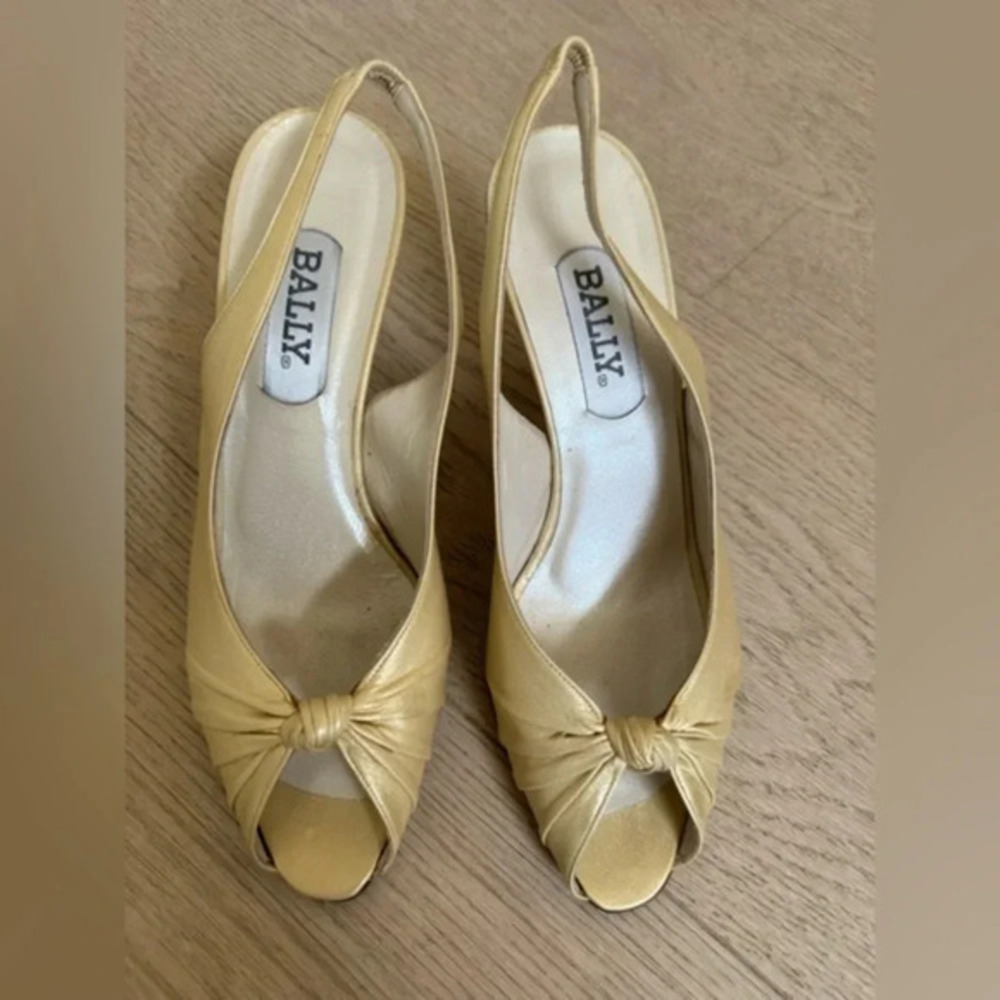 Bally slingback, peekaboo toe, small heal sandal size 7